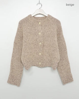 Bouclé Raglan Sleeve Cardigan