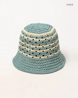 Bordered perforated bucket hat