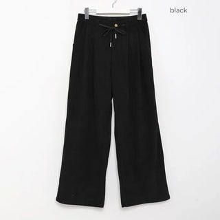 Corduroy strap wide pants