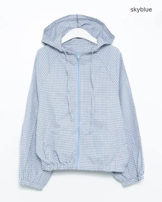 Checkered windbreaker hoodie