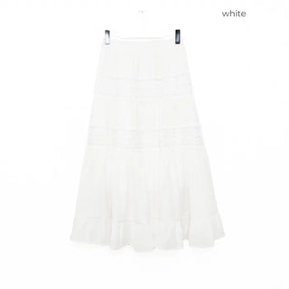 Lace tiered long skirt
