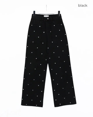 Heart Stud Denim Pants