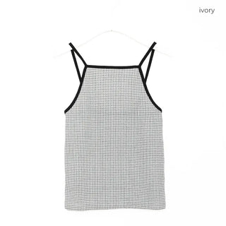 Checked halter neck sleeveless dress