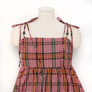 Checked balloon camisole