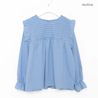 Pintuck frill blouse