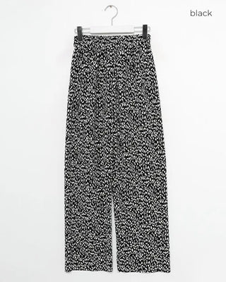 Leopard print elastic waist pants