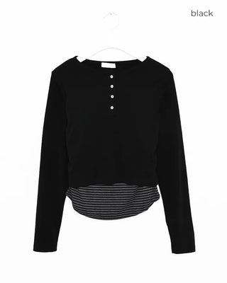 Striped layered T-shirt
