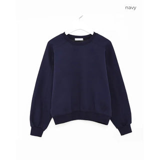 Round neck sleeve piping sweatshirt