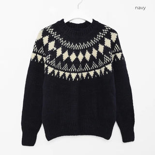 Round neck jacquard knit