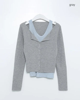 Sleeveless layered cardigan