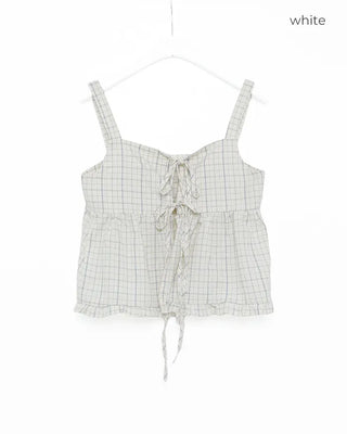 Two-way check sleeveless blouse