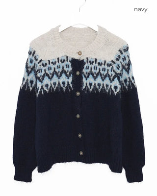 Round neck Nordic cardigan