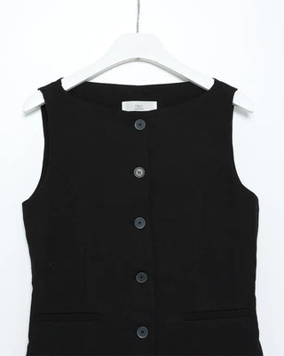 Boat neck linen vest