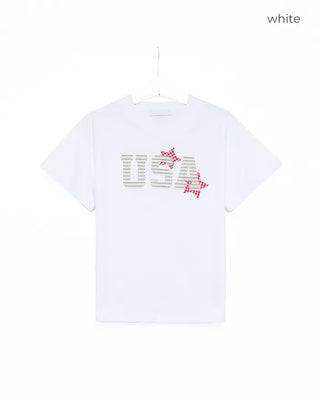 USA Star Patch Half-Sleeve T-Shirt