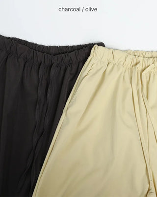 Elastic waist parachute pants