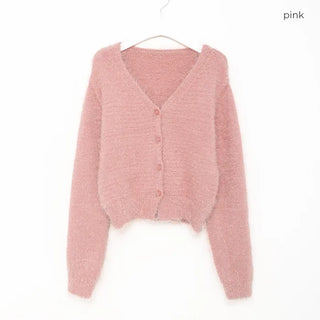 Hairy V-neck cardigan