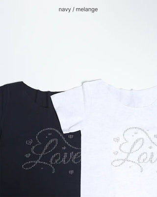 Love Lettering Pixel One-Shoulder T-Shirt
