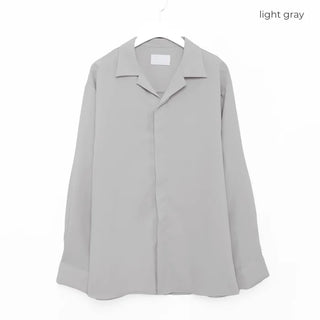Hidden button open collar shirt