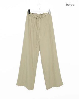 Glossy nylon band button pants