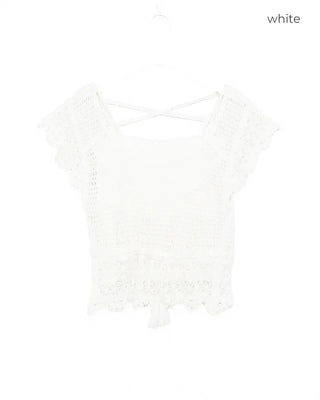 Sleeveless perforated knit set