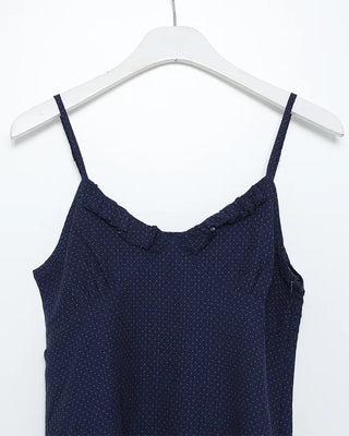 Polka Dot Frill Sleeveless Blouse