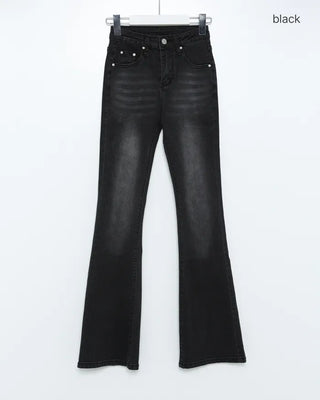 Gradient Wash High Waist Bootcut Denim Pants