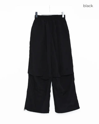 Nylon Parachute Wide Pants