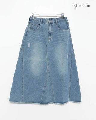 Long denim skirt