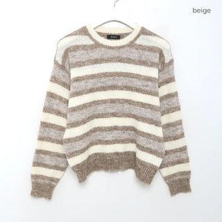 Striped Round Knit Sweater