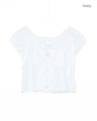 Heart Button Frill Blouse