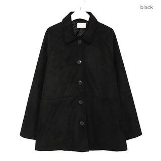 Suede mid-length coat