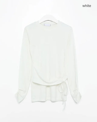 Side-strap long-sleeve T-shirt