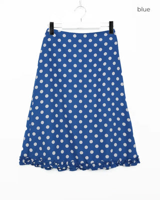 Polka Dot Frill Midi Skirt