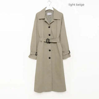 Single-breasted long trench coat