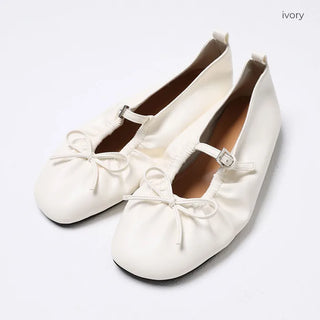 Ribbon Shirring Flat Pumps