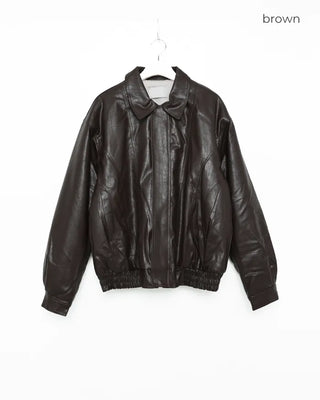 Faux leather blouson