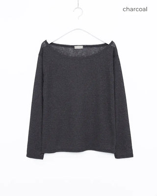 2-way loose sheer summer knit T-shirt