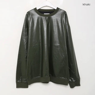 Leather glossy sweatshirt