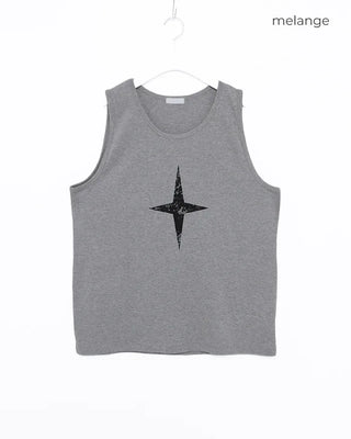 Crack print sleeveless top