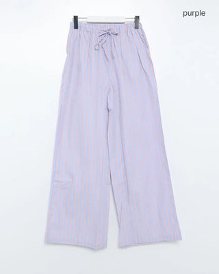 Wide striped easy pants