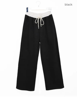Brushed two-tone banding pants