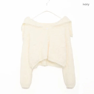 Colored soft shaggy cardigan