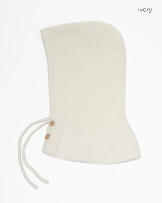 Neck Button Rib Knit Balaclava