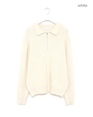 Half-neck zip-up collar knit