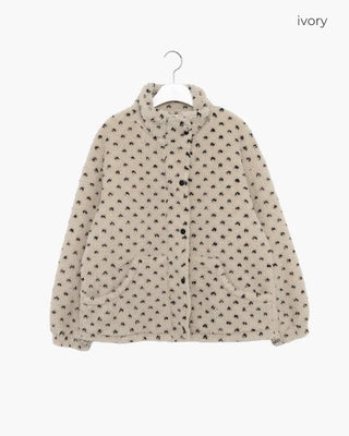 Dot fleece zip-up