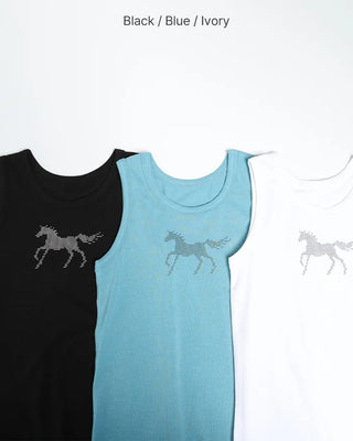 Horse print sleeveless top