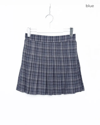 Checked pleated mini skirt