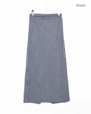Gingham check maxi skirt