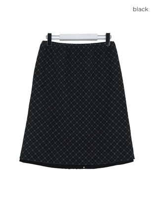 Checked midi skirt