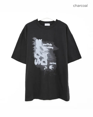 Vintage print short-sleeved T-shirt